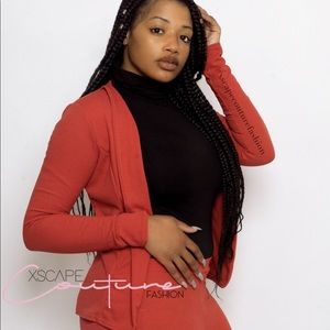 Red business suit